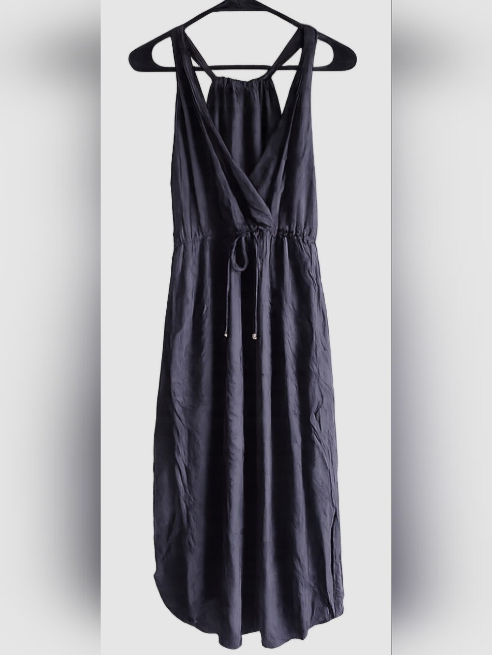 Swimsuits For All Navy Wrap Maxi Coverup with Drawstring